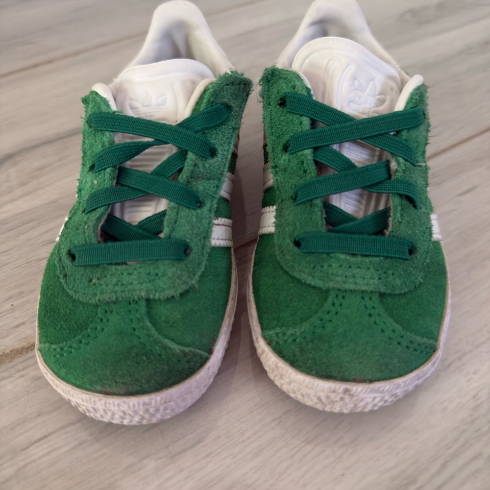 adidas Kids Green and White Sneakers